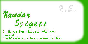 nandor szigeti business card